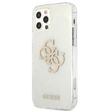 Заредете изображение във визуализатора на галерията – Guess GUHCP12LPCUGL4GTR iPhone 12 Pro Max 6,7" transparent hard case Glitter 4G Big Logo - TopMag
