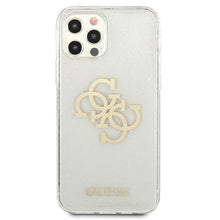 Заредете изображение във визуализатора на галерията – Guess GUHCP12LPCUGL4GTR iPhone 12 Pro Max 6,7" transparent hard case Glitter 4G Big Logo - TopMag
