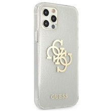 Заредете изображение във визуализатора на галерията – Guess GUHCP12LPCUGL4GTR iPhone 12 Pro Max 6,7" transparent hard case Glitter 4G Big Logo - TopMag
