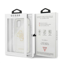 Заредете изображение във визуализатора на галерията – Guess GUHCP12LPCUGL4GTR iPhone 12 Pro Max 6,7" transparent hard case Glitter 4G Big Logo - TopMag

