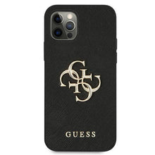 Заредете изображение във визуализатора на галерията – Guess GUHCP12LSA4GGBK iPhone 12 Pro Max 6,7" czarny/black hardcase Saffiano 4G Metal Logo - TopMag
