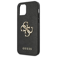 Заредете изображение във визуализатора на галерията – Guess GUHCP12LSA4GGBK iPhone 12 Pro Max 6,7" czarny/black hardcase Saffiano 4G Metal Logo - TopMag
