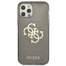 Заредете изображение във визуализатора на галерията – Guess GUHCP12MPCUGL4GBK iPhone 12/12 Pro 6,1" czarny/black hard case Glitter 4G Big Logo - TopMag
