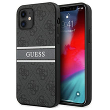 Заредете изображение във визуализатора на галерията – Guess GUHCP12S4GDGR iPhone 12 mini 5,4" szary/grey hardcase 4G Stripe - TopMag
