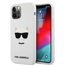 Заредете изображение във визуализатора на галерията – Karl Lagerfeld KLHCP12LSLCHWH iPhone 12 Pro Max 6,7" hardcase biały/white Silicone Choupette - TopMag
