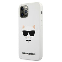 Заредете изображение във визуализатора на галерията – Karl Lagerfeld KLHCP12LSLCHWH iPhone 12 Pro Max 6,7" hardcase biały/white Silicone Choupette - TopMag
