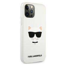 Заредете изображение във визуализатора на галерията – Karl Lagerfeld KLHCP12LSLCHWH iPhone 12 Pro Max 6,7" hardcase biały/white Silicone Choupette - TopMag

