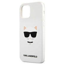 Заредете изображение във визуализатора на галерията – Karl Lagerfeld KLHCP12LSLCHWH iPhone 12 Pro Max 6,7" hardcase biały/white Silicone Choupette - TopMag
