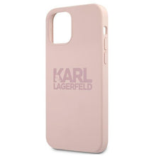 Заредете изображение във визуализатора на галерията – Karl Lagerfeld KLHCP12LSTKLTLP iPhone 12 Pro Max 6,7" Silicone Stack Logo różowy/pink - TopMag
