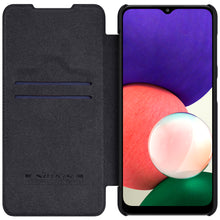 Заредете изображение във визуализатора на галерията – Nillkin Qin original leather case cover for Samsung Galaxy A22 4G black - TopMag
