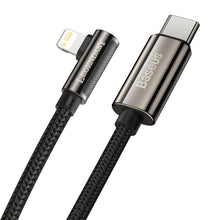 Заредете изображение във визуализатора на галерията – Baseus Legend Mobile Game Elbow Cable USB Type C - Lightning 20W Power Delivery 1m black (CATLCS-01) - TopMag
