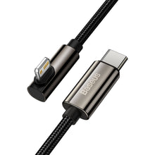 Заредете изображение във визуализатора на галерията – Baseus Legend Mobile Game Elbow Cable USB Type C - Lightning 20W Power Delivery 1m black (CATLCS-01) - TopMag
