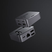 Заредете изображение във визуализатора на галерията – Joyroom Multifunctional Hub USB Type C - USB 3.0 / RJ45 / HDMI / USB Type C / Thunderbolt for MacBook Pro gray (S-H121 Gray) - TopMag
