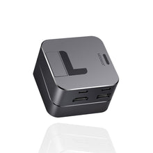 Заредете изображение във визуализатора на галерията – Joyroom Multifunctional Hub USB Type C - USB 3.0 / RJ45 / HDMI / USB Type C / Thunderbolt for MacBook Pro gray (S-H121 Gray) - TopMag
