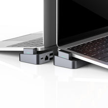 Заредете изображение във визуализатора на галерията – Joyroom Multifunctional Hub USB Type C - USB 3.0 / RJ45 / HDMI / USB Type C / Thunderbolt for MacBook Pro gray (S-H121 Gray) - TopMag
