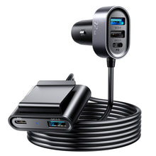 Заредете изображение във визуализатора на галерията – Joyroom car charger 2xPD + 2xQC3.0 72W 1.5m black (JR-CL05) - TopMag
