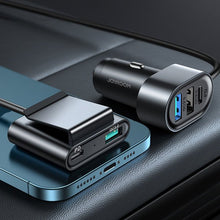 Заредете изображение във визуализатора на галерията – Joyroom car charger 2xPD + 2xQC3.0 72W 1.5m black (JR-CL05) - TopMag
