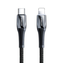 Заредете изображение във визуализатора на галерията – Joyroom USB Type C - Lightning cable Power Delivery 20W 2.4A 1.2m black (S-1224K2 Black) - TopMag
