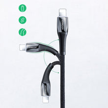 Заредете изображение във визуализатора на галерията – Joyroom USB Type C - Lightning cable Power Delivery 20W 2.4A 1.2m black (S-1224K2 Black) - TopMag

