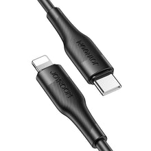 Заредете изображение във визуализатора на галерията – Joyroom USB Type C - Lightning cable Power Delivery 20W 2.4A 0.25m black (S-02524M3 Black) - TopMag
