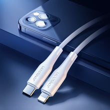 Заредете изображение във визуализатора на галерията – Joyroom USB Type C - Lightning cable Power Delivery 20W 2.4A 0.25m white (S-02524M3 White) - TopMag

