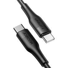 Заредете изображение във визуализатора на галерията – Joyroom USB Type C - USB Type C cable Power Delivery 60W 3A 0.25m black (S-02530M3 Black) - TopMag
