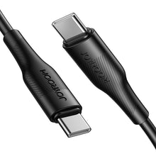 Заредете изображение във визуализатора на галерията – Joyroom USB Type C - USB Type C cable Power Delivery 60W 3A 0.25m black (S-02530M3 Black) - TopMag
