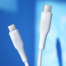 Заредете изображение във визуализатора на галерията – Joyroom USB Type C - USB Type C cable Power Delivery 60W 3A 0.25m white (S-02530M3 White) - TopMag

