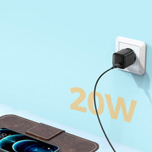 Заредете изображение във визуализатора на галерията – Joyroom fast wall charger USB Type C 20W Power Delivery Quick Charge 3.0 AFC black (L-P202) - TopMag
