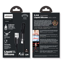 Заредете изображение във визуализатора на галерията – Joyroom USB - Lightning cable 2,4A 1,2 m (S-1224N2 Black) - TopMag
