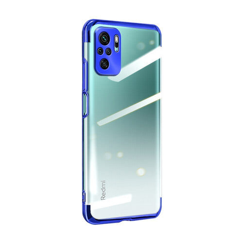 Clear Color Case Gel TPU Electroplating frame Cover for Xiaomi Redmi Note 10 5G / Poco M3 Pro blue - TopMag
