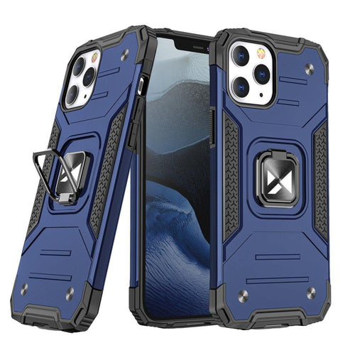 Wozinsky Ring Armor Case Kickstand Tough Rugged Cover for iPhone 13 blue - TopMag
