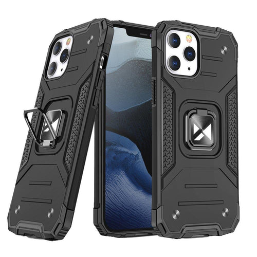 Wozinsky Ring Armor Case Kickstand Tough Rugged Cover for iPhone 13 black - TopMag