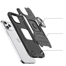 Заредете изображение във визуализатора на галерията – Wozinsky Ring Armor Case Kickstand Tough Rugged Cover for iPhone 13 black - TopMag
