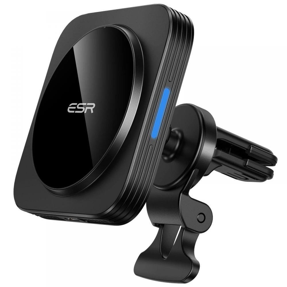 ESR Halolock magnetic wireless charger MagSafe air vent car mount black (17468-0) - TopMag