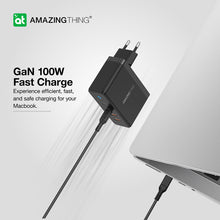 Заредете изображение във визуализатора на галерията – Amazing Thing Wall charger Thunder Pro GaN EUTH100W - 2xUSB + 2xType C - PD 100W black
