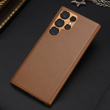 Заредете изображение във визуализатора на галерията – Dux Ducis Grit case for Samsung Galaxy S23 Ultra elegant cover made of artificial leather MagSafe brown
