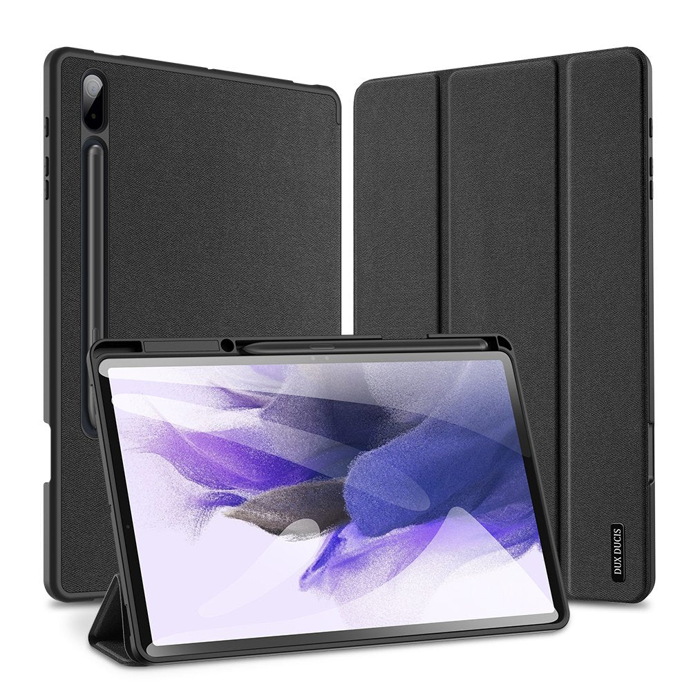 DUX DUCIS Domo Tablet Cover with Multi-angle Stand and Smart Sleep Function for Samsung Galaxy Samsung Galaxy Tab S7 FE / Tab S7+ (S7 Plus) / Tab S8+ (S8 Plus) black - TopMag