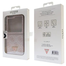 Заредете изображение във визуализатора на галерията – Original Case GUESS - hardcase Leather 4G Triangle Strass GUHCZF5P4TDPP  for Samsun Galaxy Z Flip 5 Pink
