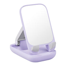 Заредете изображение във визуализатора на галерията – Baseus Seashell Series adjustable phone stand with mirror - purple
