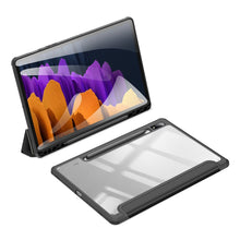 Заредете изображение във визуализатора на галерията – Dux Ducis Toby armored tough Smart Cover for Samsung Galaxy Tab S7 / Tab S8 11'' with a holder for stylus pen black - TopMag
