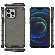 Заредете изображение във визуализатора на галерията – Honeycomb Case armor cover with TPU Bumper for iPhone 13 Pro Max black - TopMag
