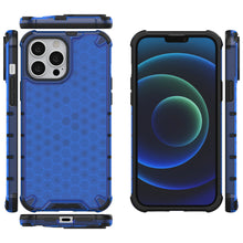 Заредете изображение във визуализатора на галерията – Honeycomb Case armor cover with TPU Bumper for iPhone 13 Pro Max blue - TopMag
