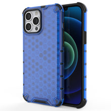 Заредете изображение във визуализатора на галерията – Honeycomb Case armor cover with TPU Bumper for iPhone 13 Pro Max blue - TopMag
