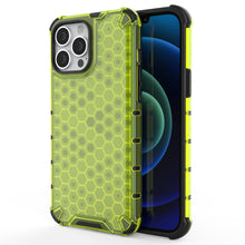 Заредете изображение във визуализатора на галерията – Honeycomb Case armor cover with TPU Bumper for iPhone 13 Pro Max green - TopMag
