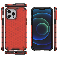 Заредете изображение във визуализатора на галерията – Honeycomb Case armor cover with TPU Bumper for iPhone 13 Pro Max red - TopMag
