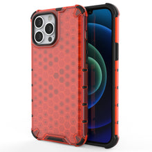 Заредете изображение във визуализатора на галерията – Honeycomb Case armor cover with TPU Bumper for iPhone 13 Pro Max red - TopMag
