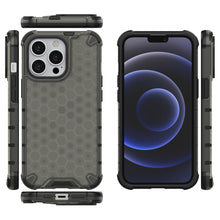Заредете изображение във визуализатора на галерията – Honeycomb Case armor cover with TPU Bumper for iPhone 13 Pro black - TopMag

