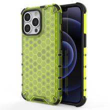 Заредете изображение във визуализатора на галерията – Honeycomb Case armor cover with TPU Bumper for iPhone 13 Pro green - TopMag
