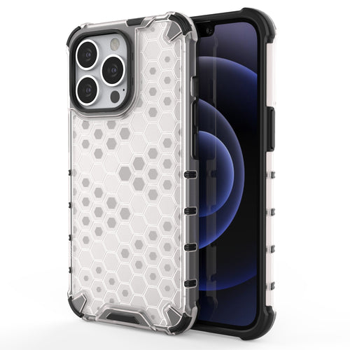Honeycomb Case armor cover with TPU Bumper for iPhone 13 Pro transparent - TopMag